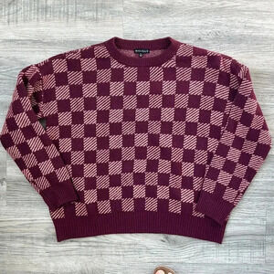 Love  Ellie Red Checked Sweater Sz XL
